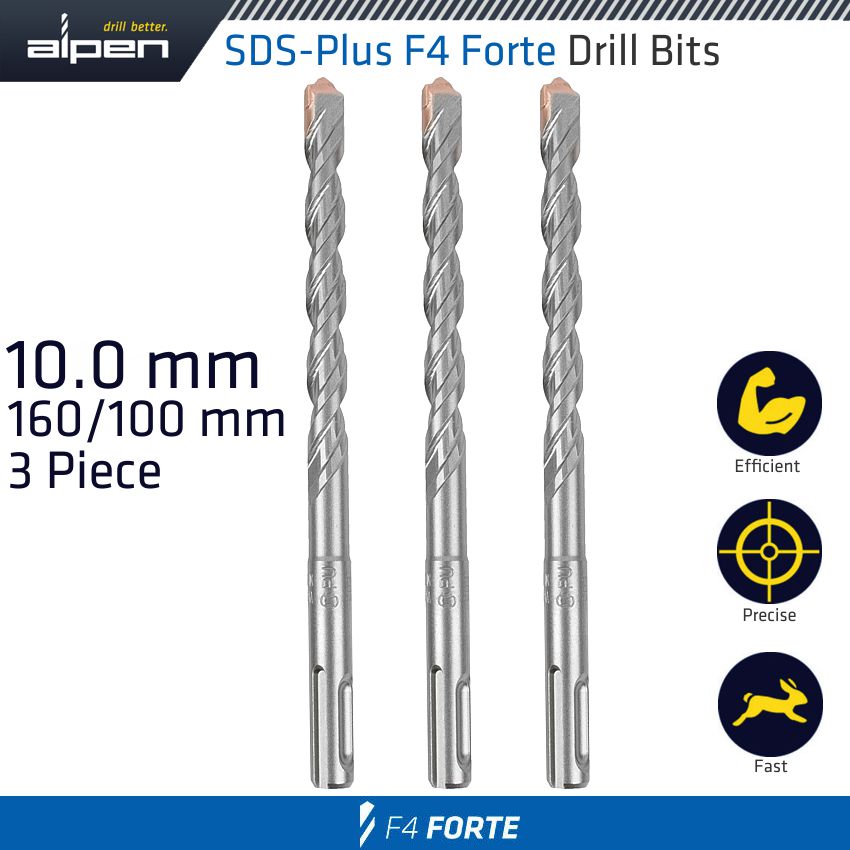 Sds Plus F4 Bit 10 Mm X 160 X 100 X 3 Pcs Drill Hammer