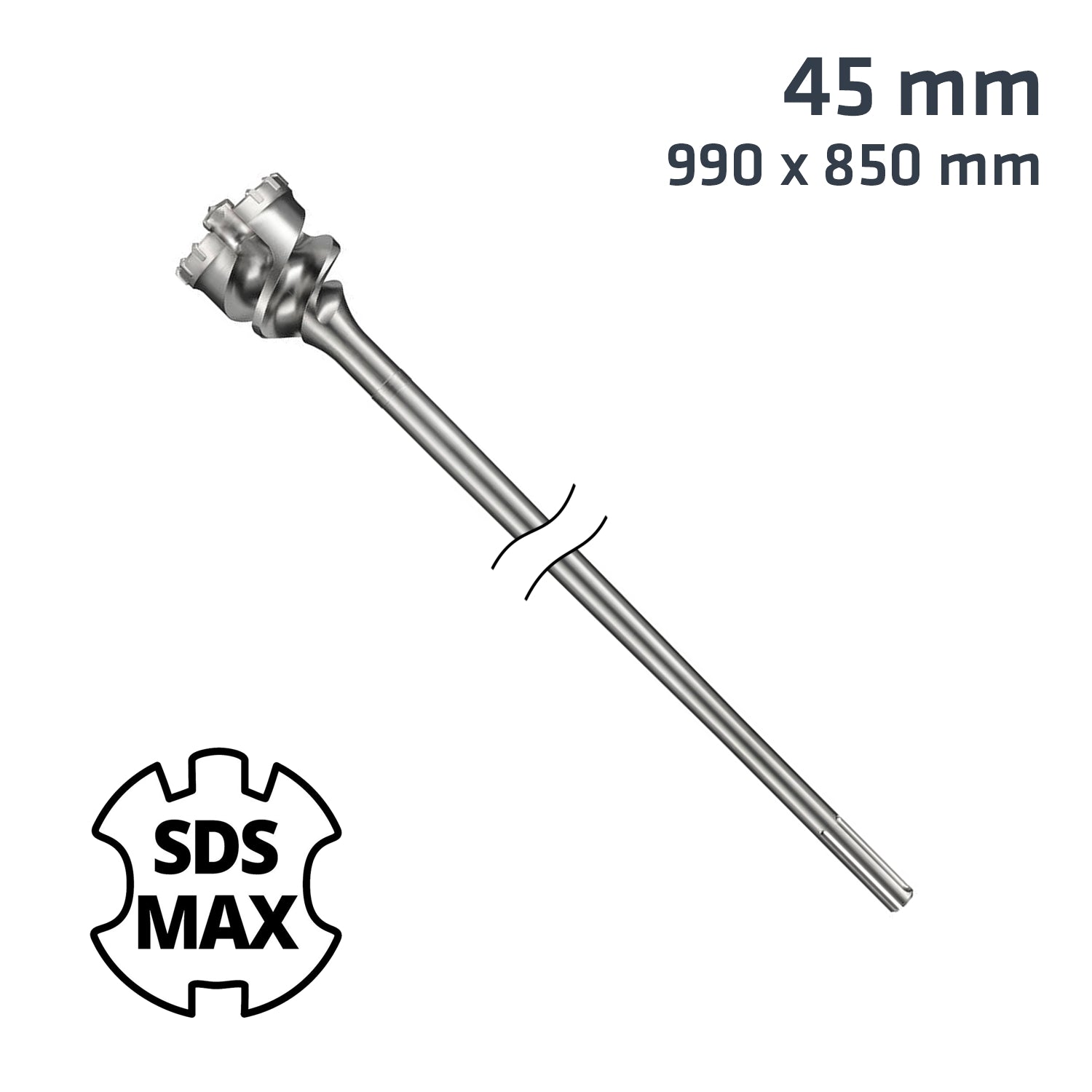 Sds Max Mill Crown 45 Mm X 990 X 850 Drill Bit