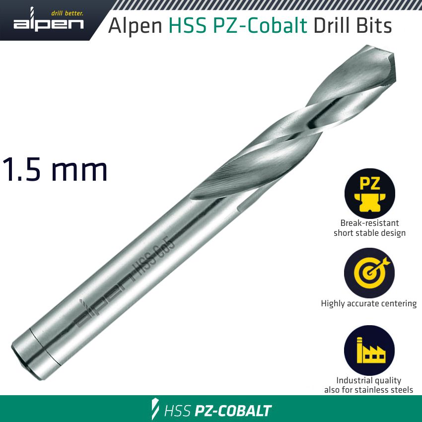 Alpen Cobalt Drill Short Bulk 1.50 Mm