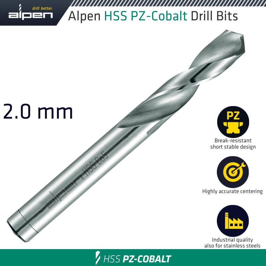 Alpen Cobalt Drill Short Bulk 2.0 Mm