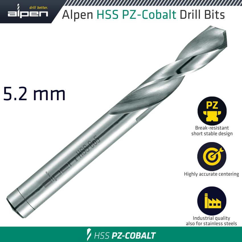 Alpen Cobalt Drill Short Bulk 5.20 Mm