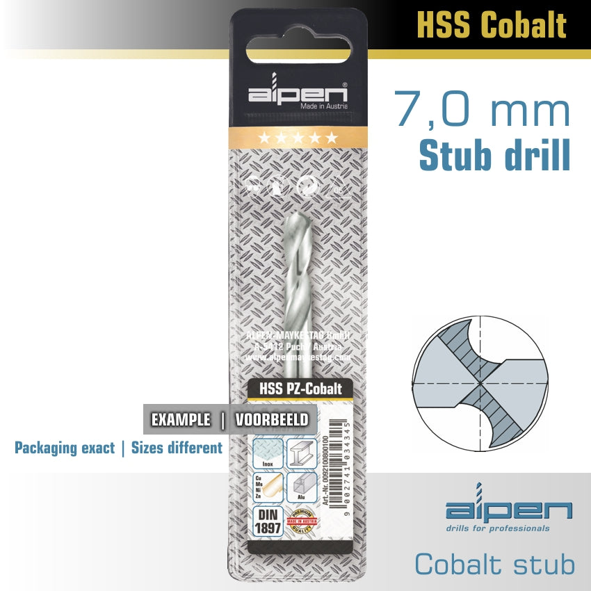 Cobalt Drill Bit Short Pouch 7.0 Mm