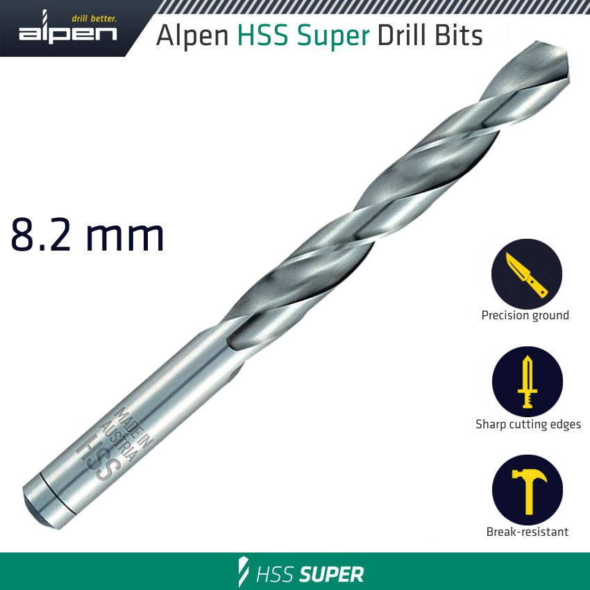 Hss Super Drill Bit 8.2 Mm Bulk