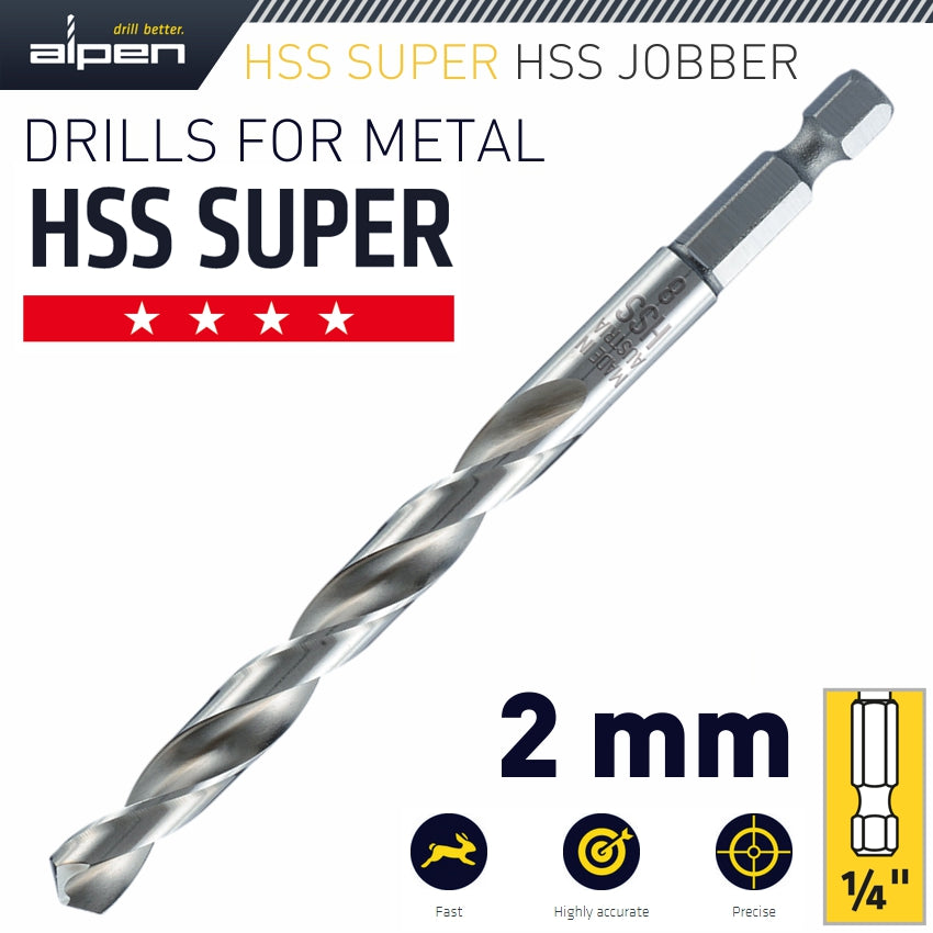 Hss Super Drill Bit Hex Shank 2 Mm