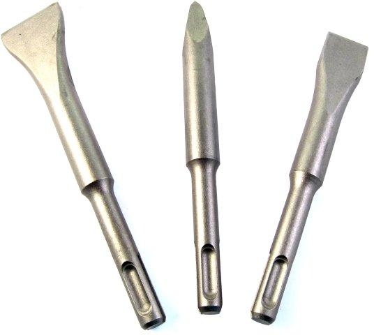 Sds Short Chisel Set Plastic Tube Point X140 Mm Flat 20 X140 Wide 30 X140