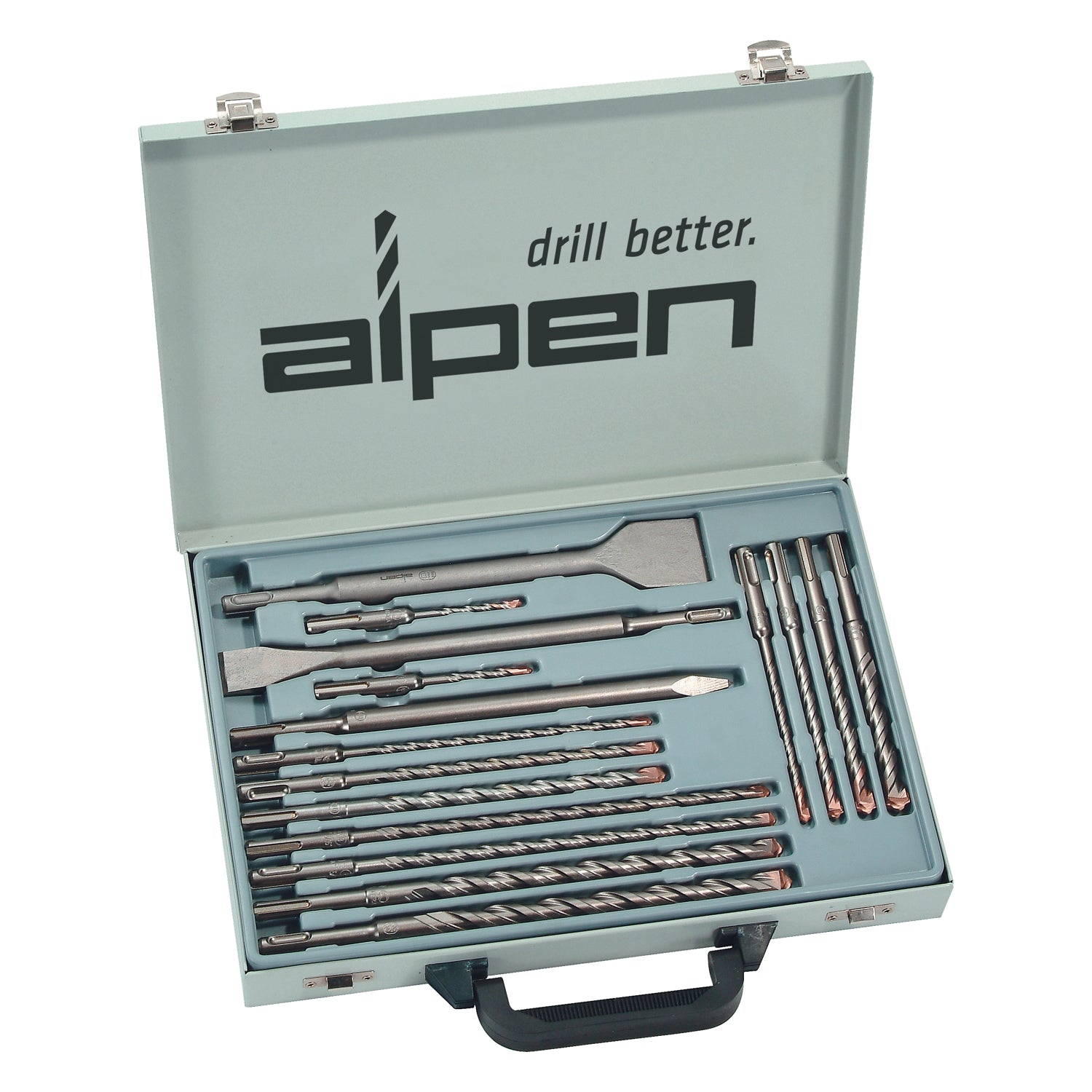 Sds Plus Drill And Chisel Set 16 Piece In Metal Carry Case