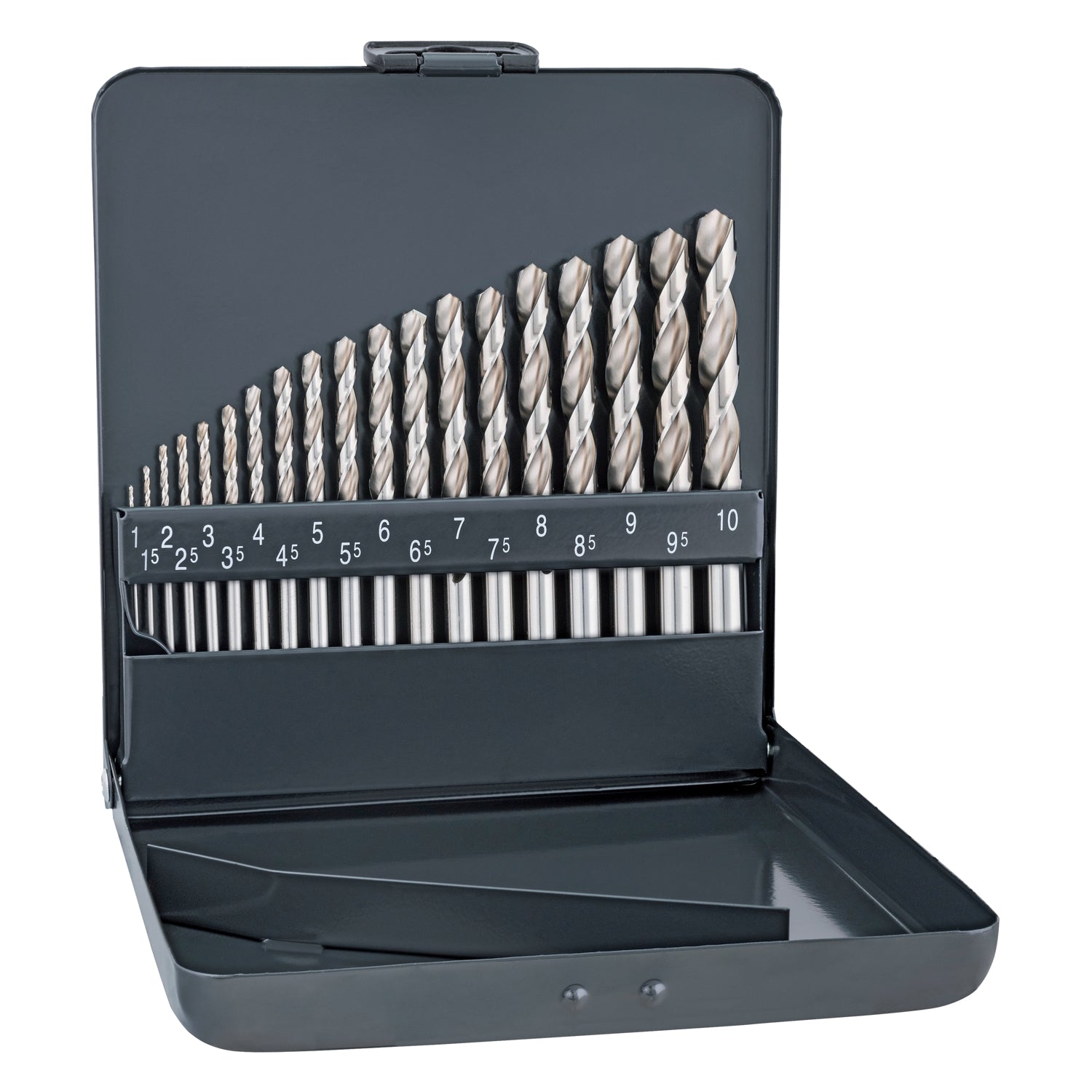 Cobalt Drill Bit Set 19 Piece 1 10 X 0.5 Mm In Metal Case