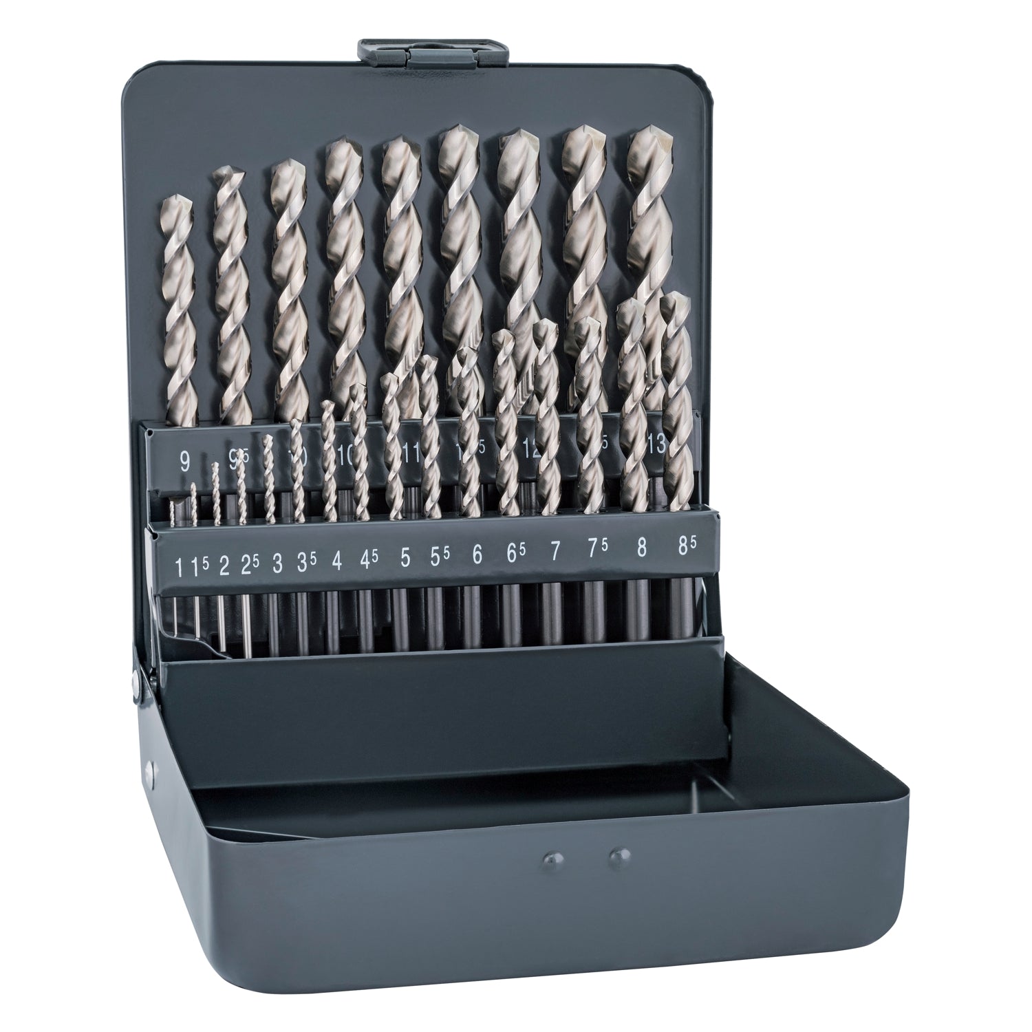 Hss Sprint Drill Bit Set 25 Piece 1 13 Mm X 0.5 In Metal Case