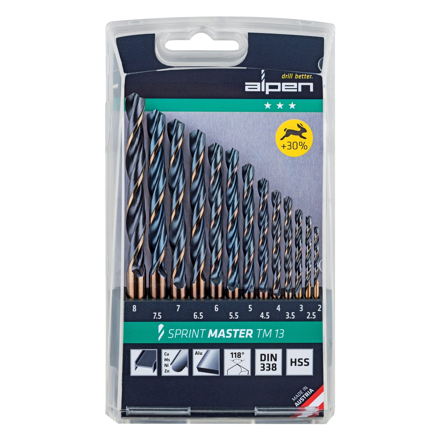 Hss Sprint Drill Bit Set 13 Piece 2 8 Mm X 0.5