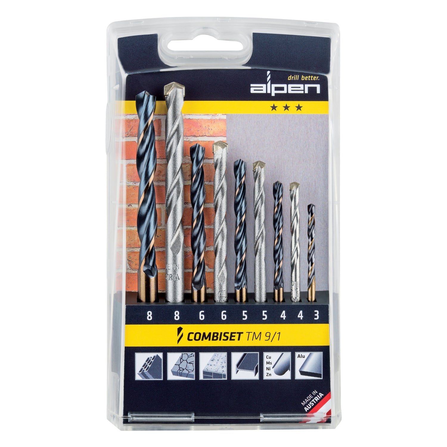 Hss/Masonry Drill Bit Kombi Set 3 8 Mm