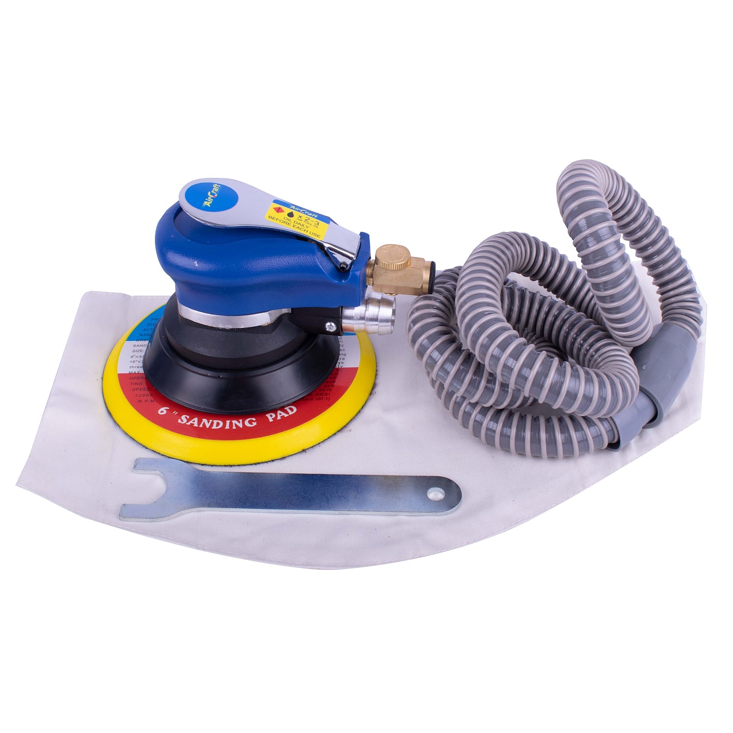 Air Orbital Sander 150 Mm Hook And Loop With Dust Extraction