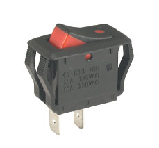 Rocker Switch Spst 31x18 Bk Rd D B10145