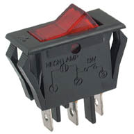 I-Illuminated Rocker Switch Spst Red 12.8x32 Kcd3 2 101 Nv