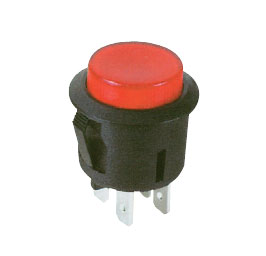 Push Button Switch Latching Illum Dpst 6 A/250 V Red P/Fit Lug F=23 L=28 B16930 A Red