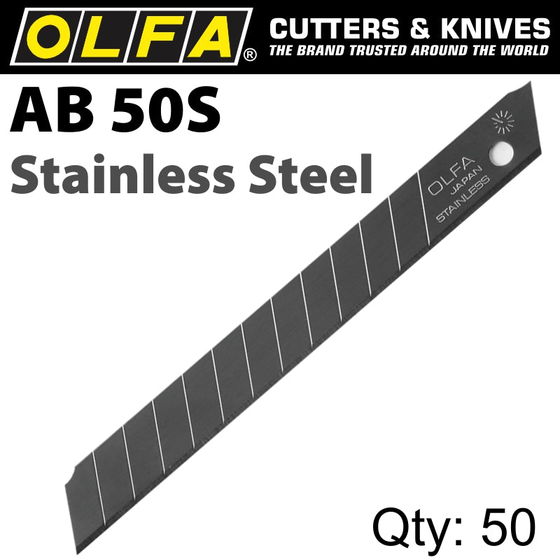 Olfa Blades Stainless Steel 50/Pack 9 Mm