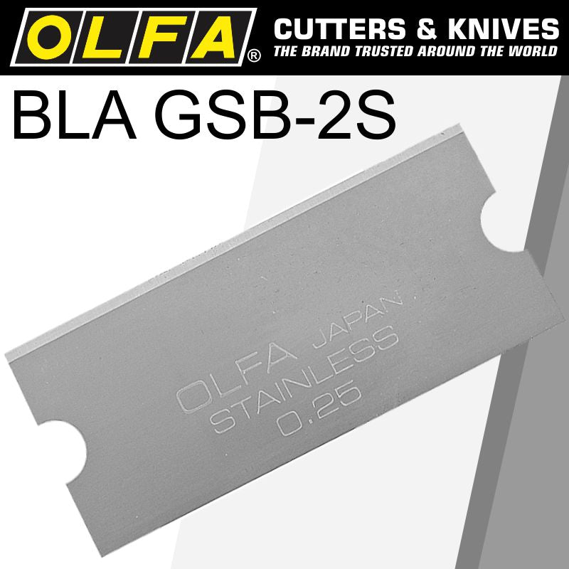 Olfa Scraper Blade For Grs 2 S/Steel 40 Mmx18 Mm 6 Pk