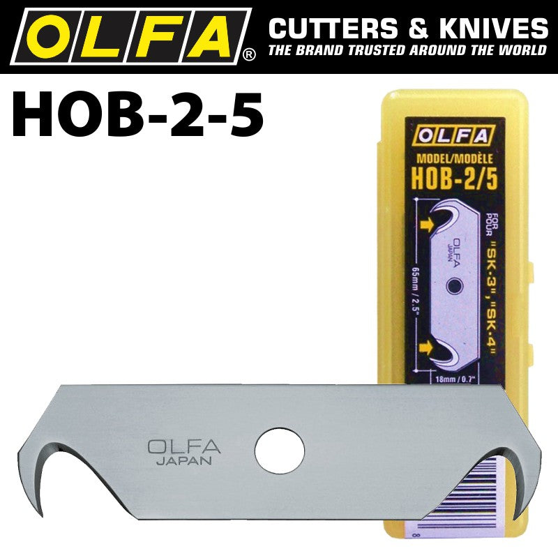 Olfa Hook Blades For Sk3 Sk4 Utc1 5 Pack Plastic Case