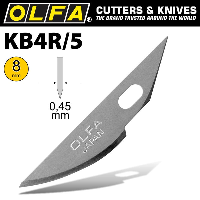 Olfa Art Curved Carving Blade 5/Pack 8 Mm