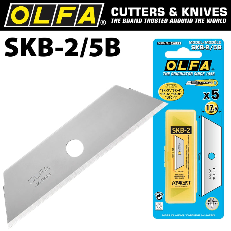 Olfa Blades Skb 2 5 Pack For Utc1 Cutter 17.5 Mm Sk4