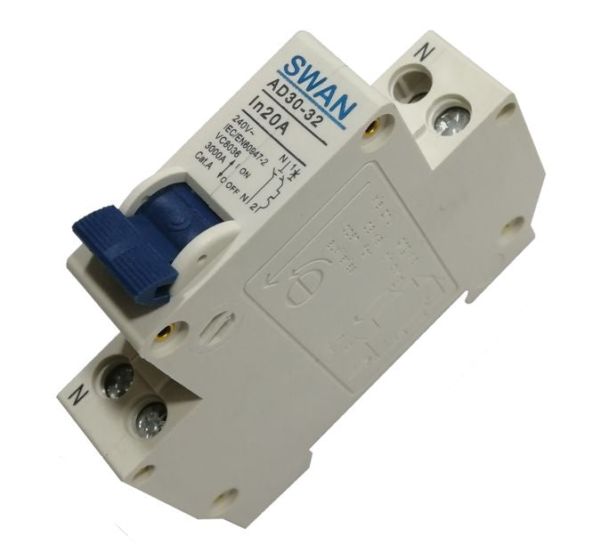 Circuit Breaker Din 32 A 1 P N 3 Ka C Curv Cb Ad30 3132+N