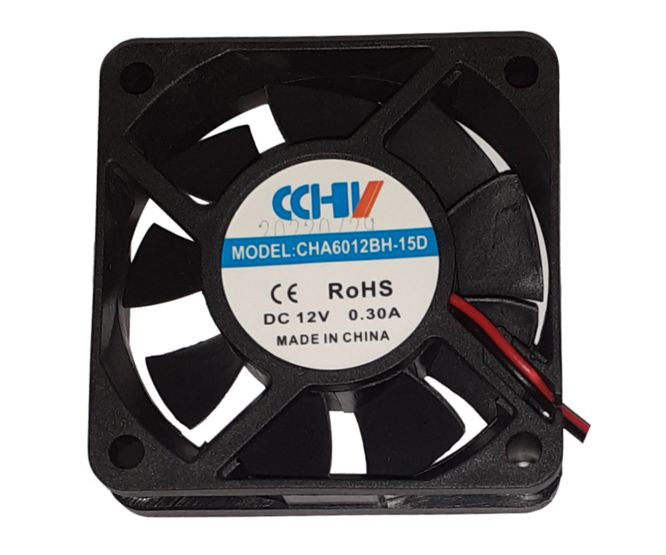 12 Vdc Axial Fan 60sqx15mm Ball 22 Cfm 0.3 A Lead Cha6012 Bh 15 D