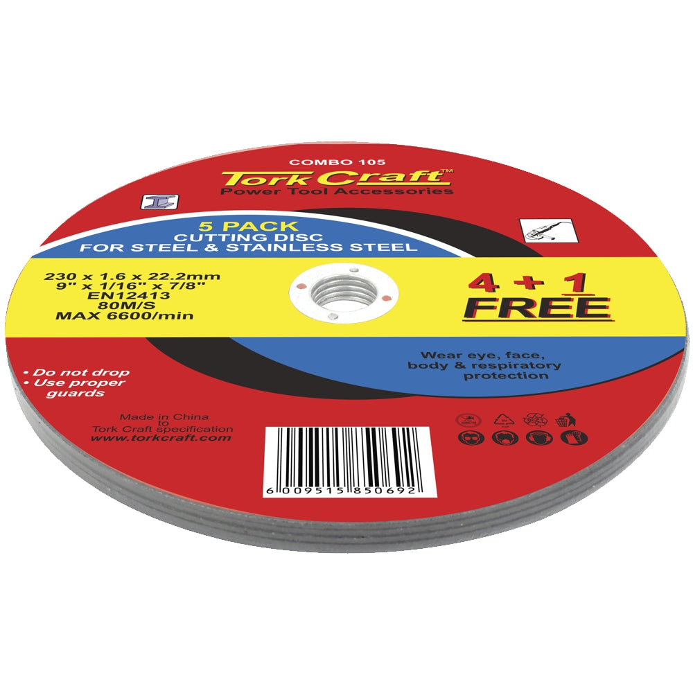 4+1 Free Cutting Disc Metal 230 X1.6 X22.22 Mm