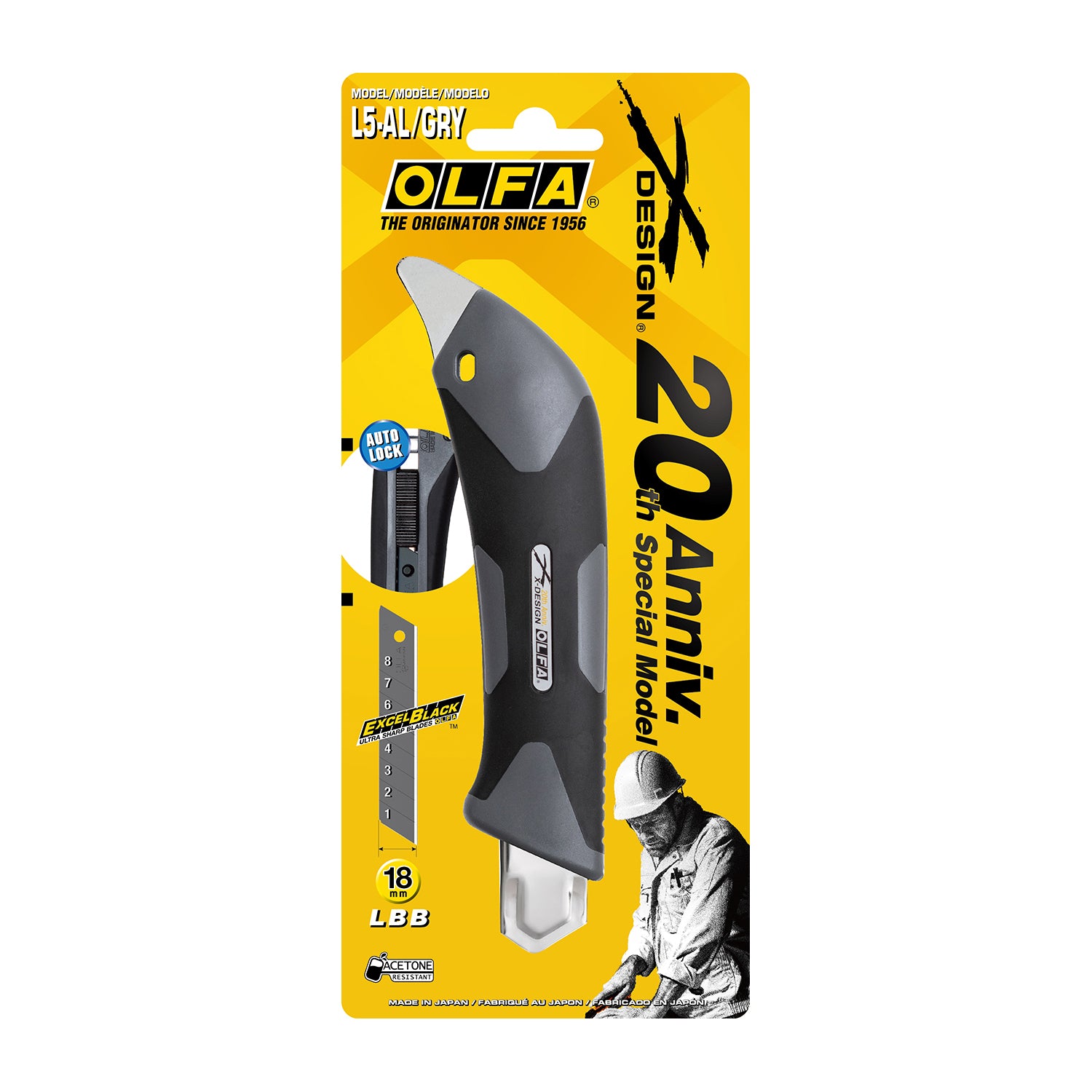 Olfa Cutter Heavy Duty Cutter Gray Auto Lock