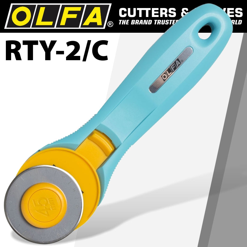 Olfa Rotary Splash Cutter 45 Mm Blade R/L Handed Light Blue Aqua