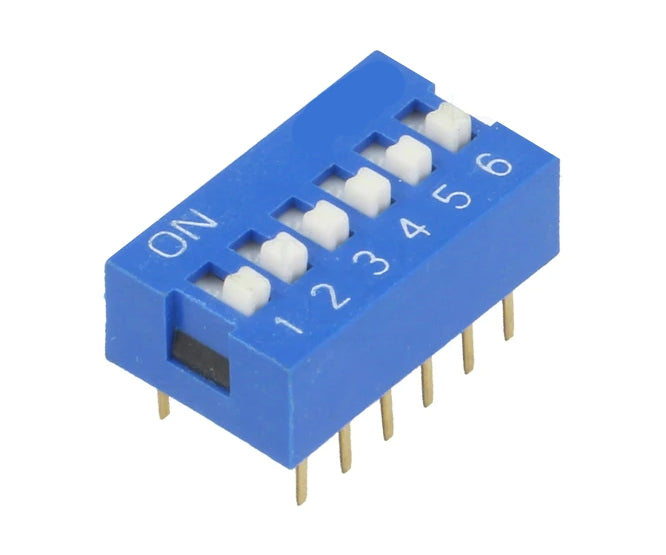 Dip Switch Std 6 Pole 100m A 7.62mm Blue Ds 06 P