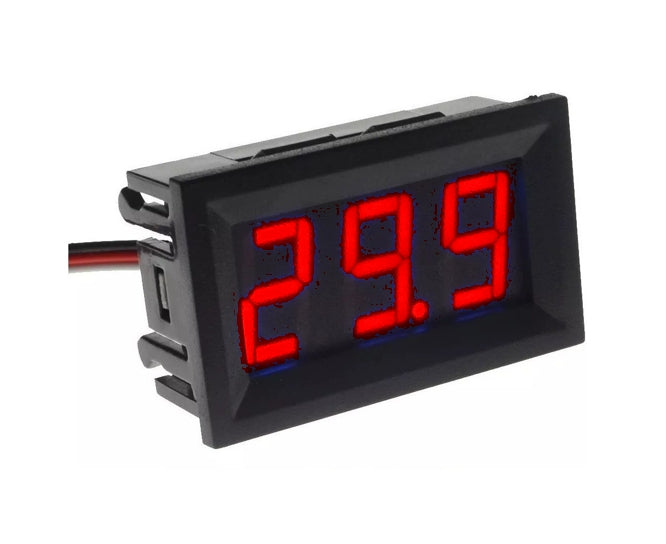 Panel Mount Dc Voltmeter Red 4.5 30 Vdc Dsn Dvml 568 2 Rd