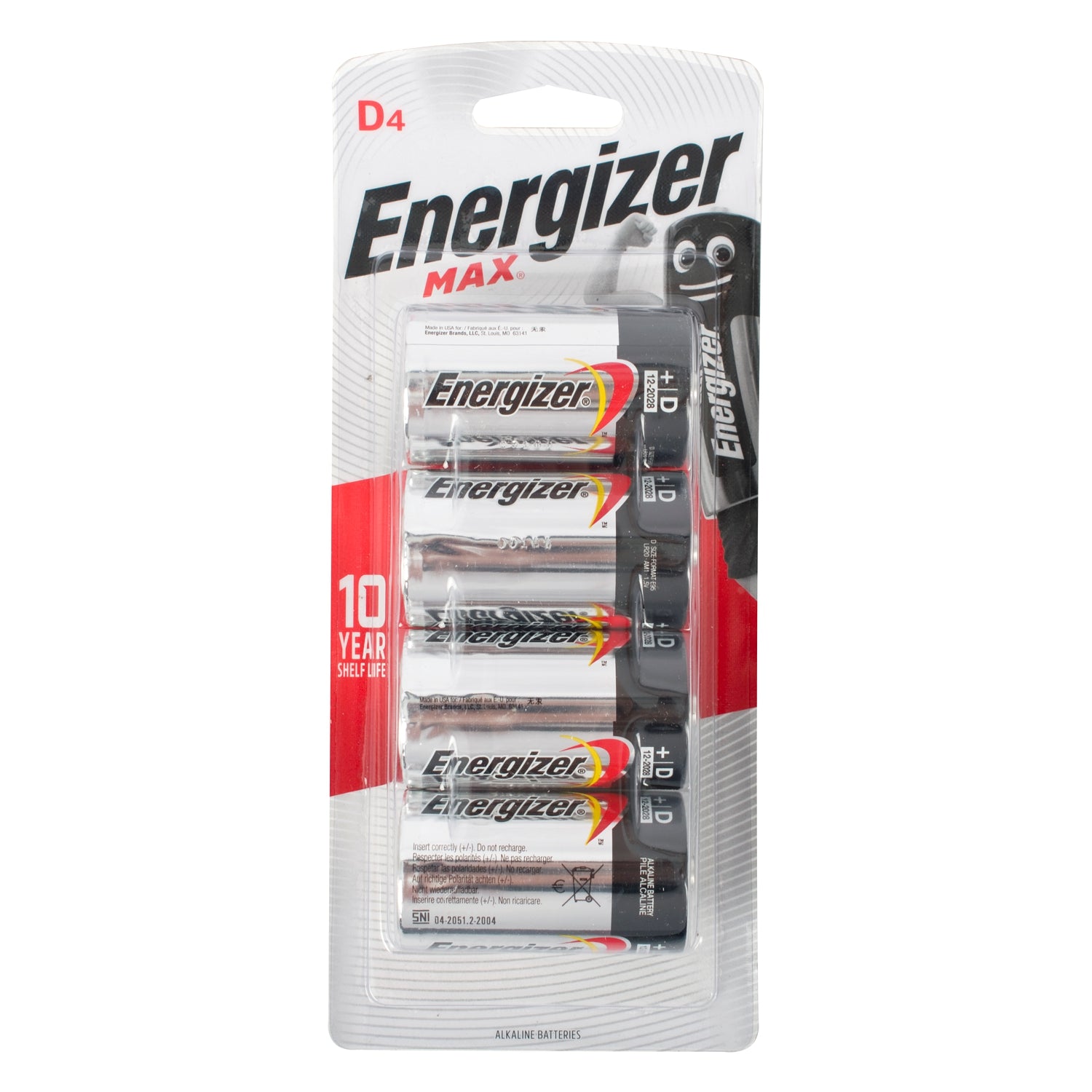 Energizer Max D 4 Pack (Moq 6)