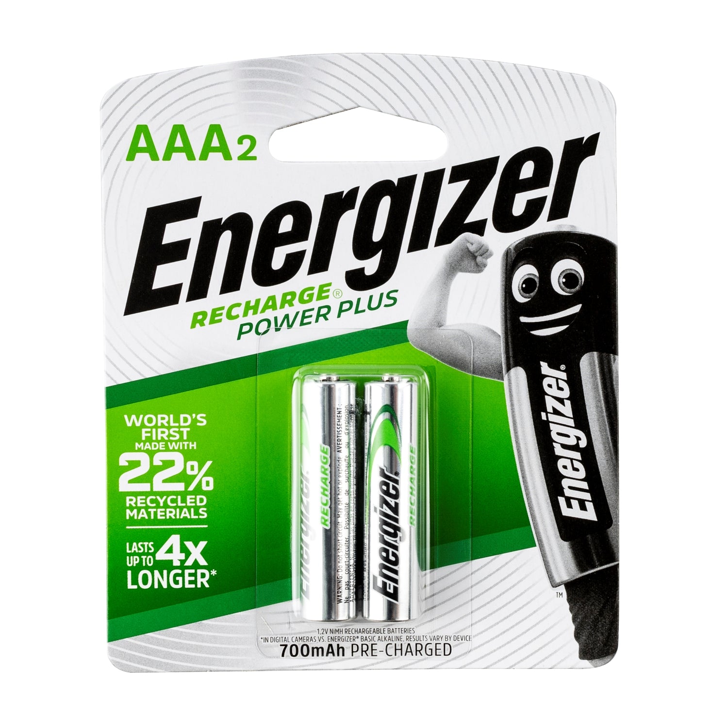 Energizer Recharge 700m Ah Aaa 2 Pack (Moq6)