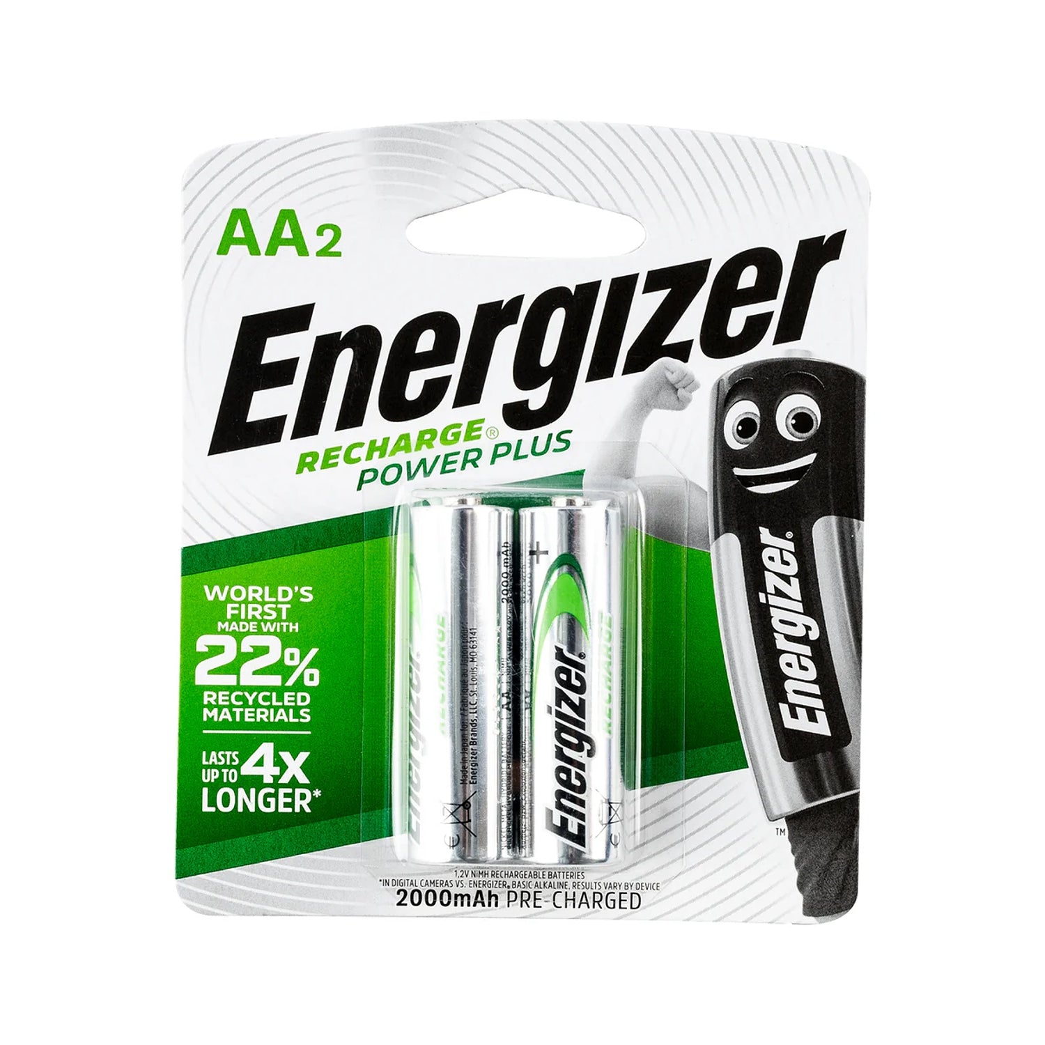 Energizer Recharge 2000m Ah Aa 2 Pack (Moq6)