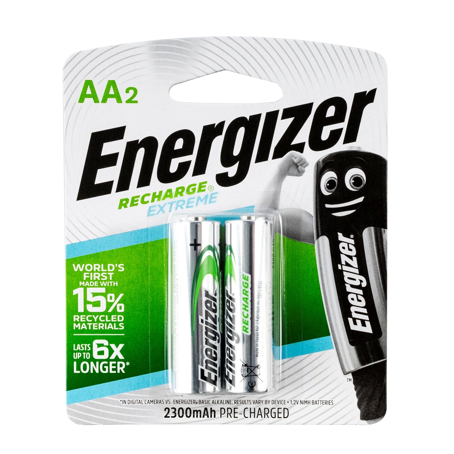 Energizer Recharge 2300m Ah Extreme Aa 2 Pack (Moq6)