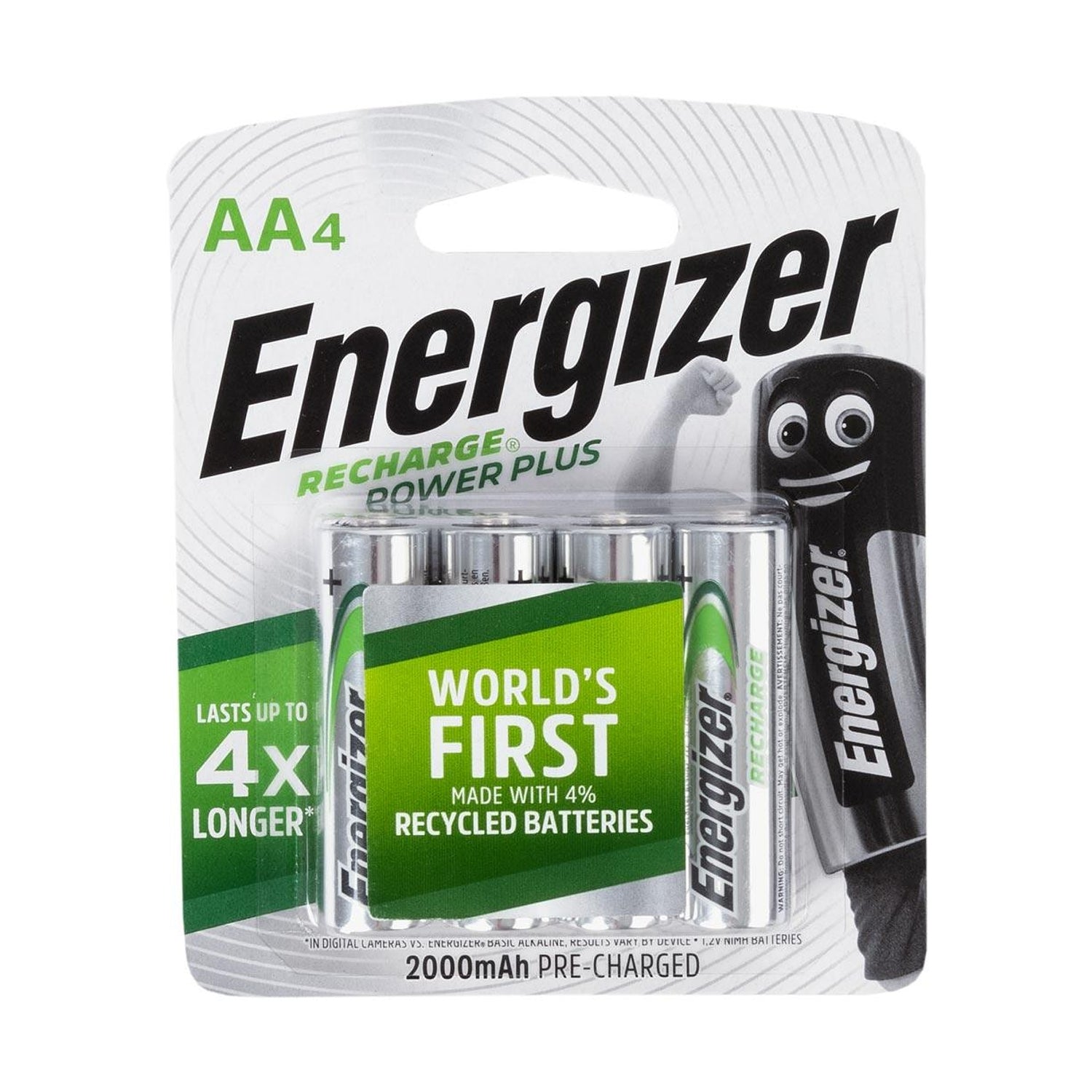 Energizer Recharge: 2000 Mah Aa 4 Pack