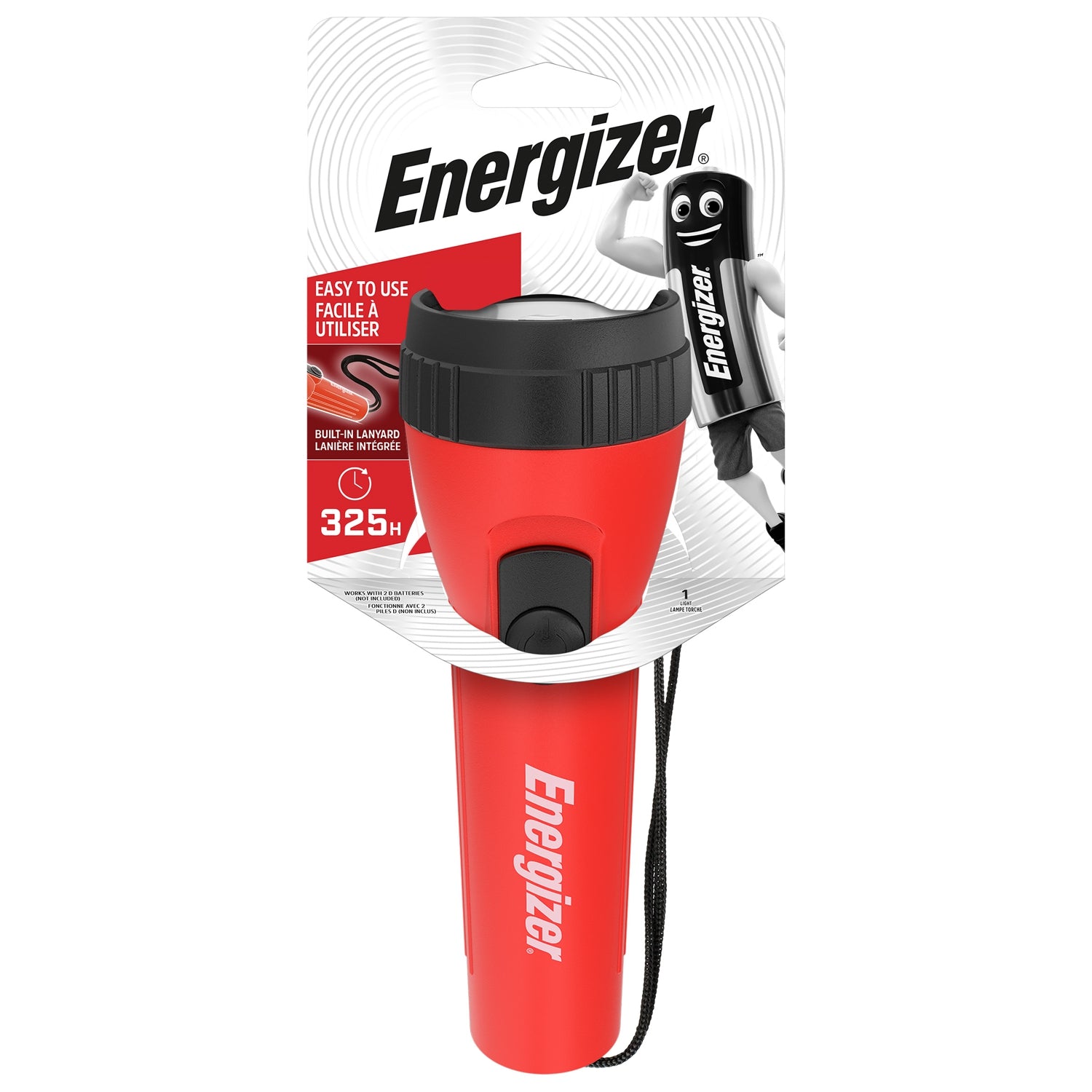 Energizer Torch Red Medium 2 D 25 Lumens (Moq 9)