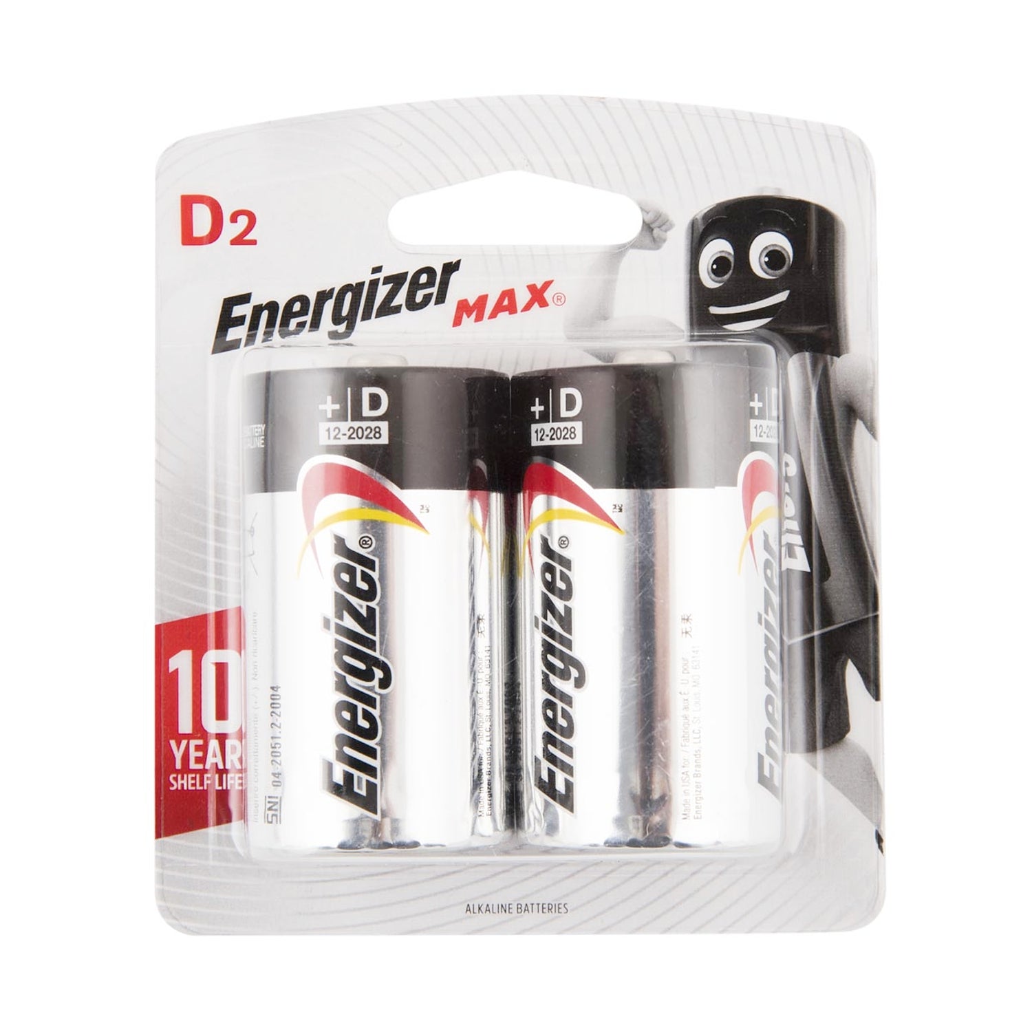 Energizer Max D 2 Pack (Moq 6)