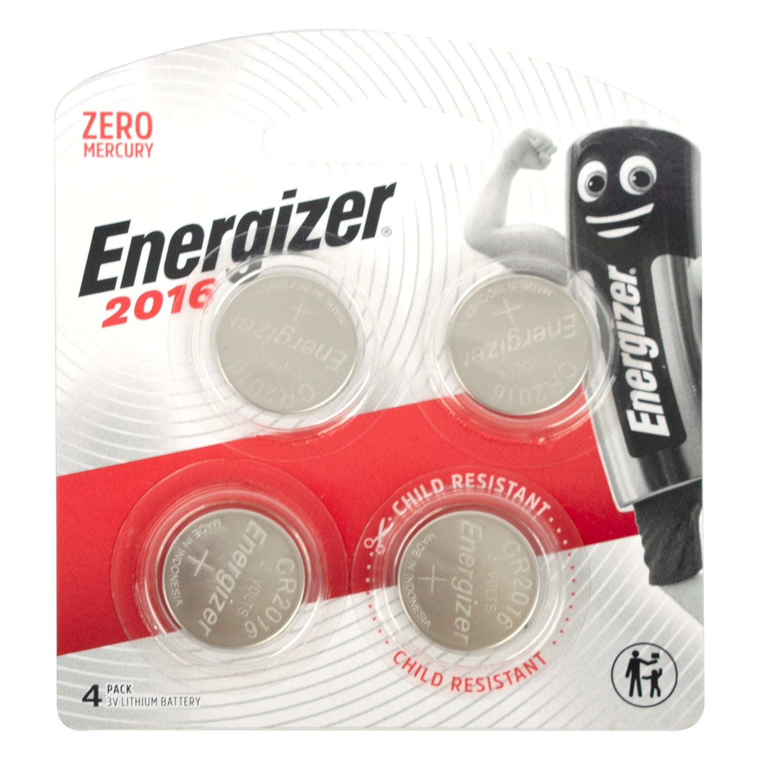 Energizer Cr2016 Bp2 3 V Lithium Coin Battery 4 Pack (Moq 12)