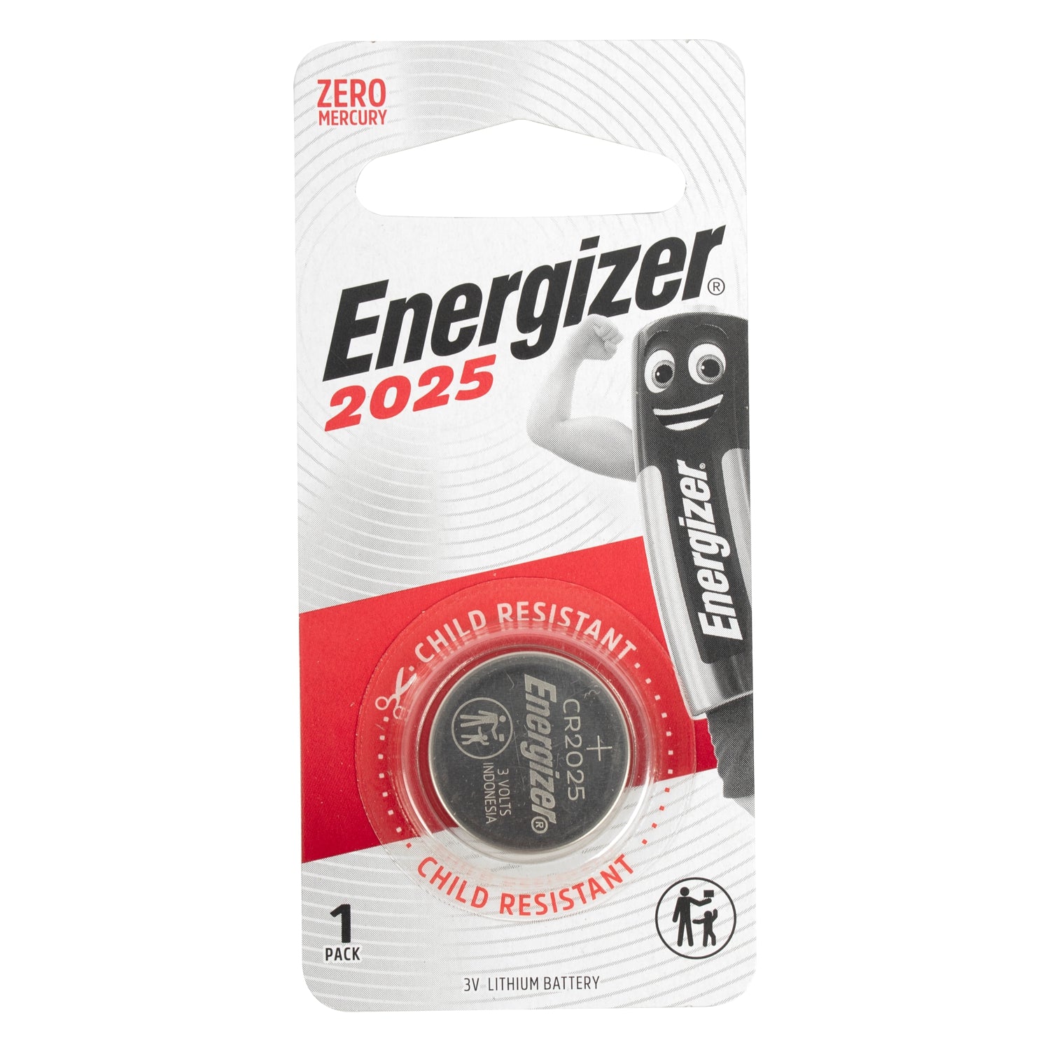 Energizer Cr2025 3 V Lithium Coin Battery 1 Pack (Moq12)