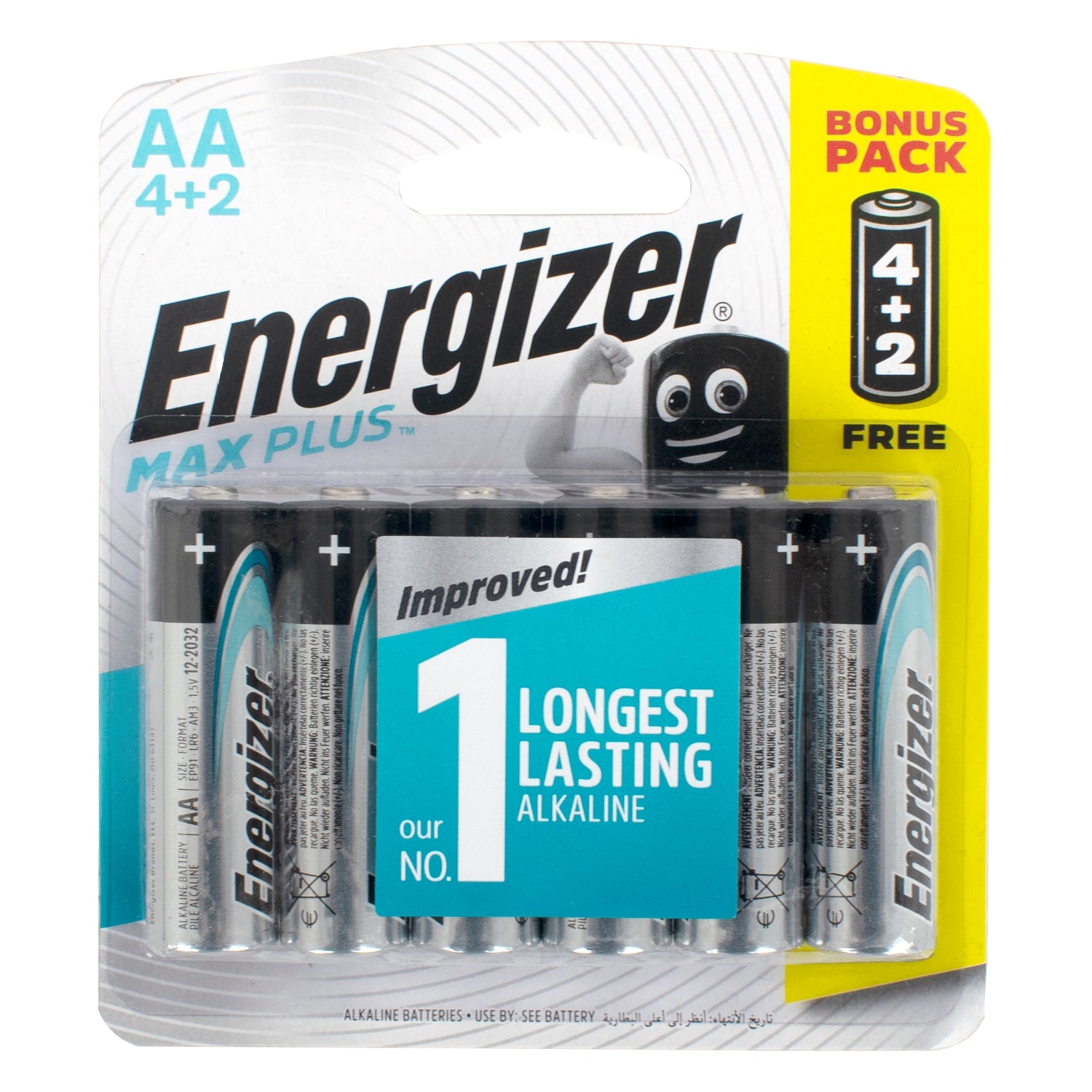 Energizer Maxplus Aa 6 Pack 4+2 Free (Moq 12)