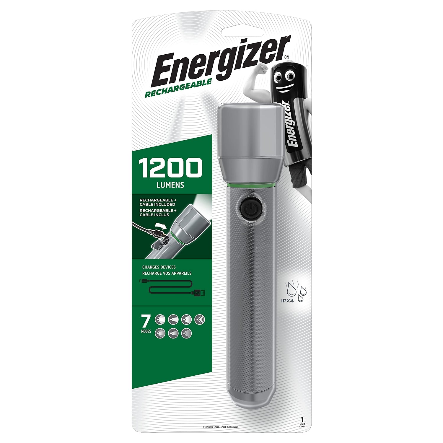 Energizer Usb Rech Vision Hd Metal Light 1200 Lum