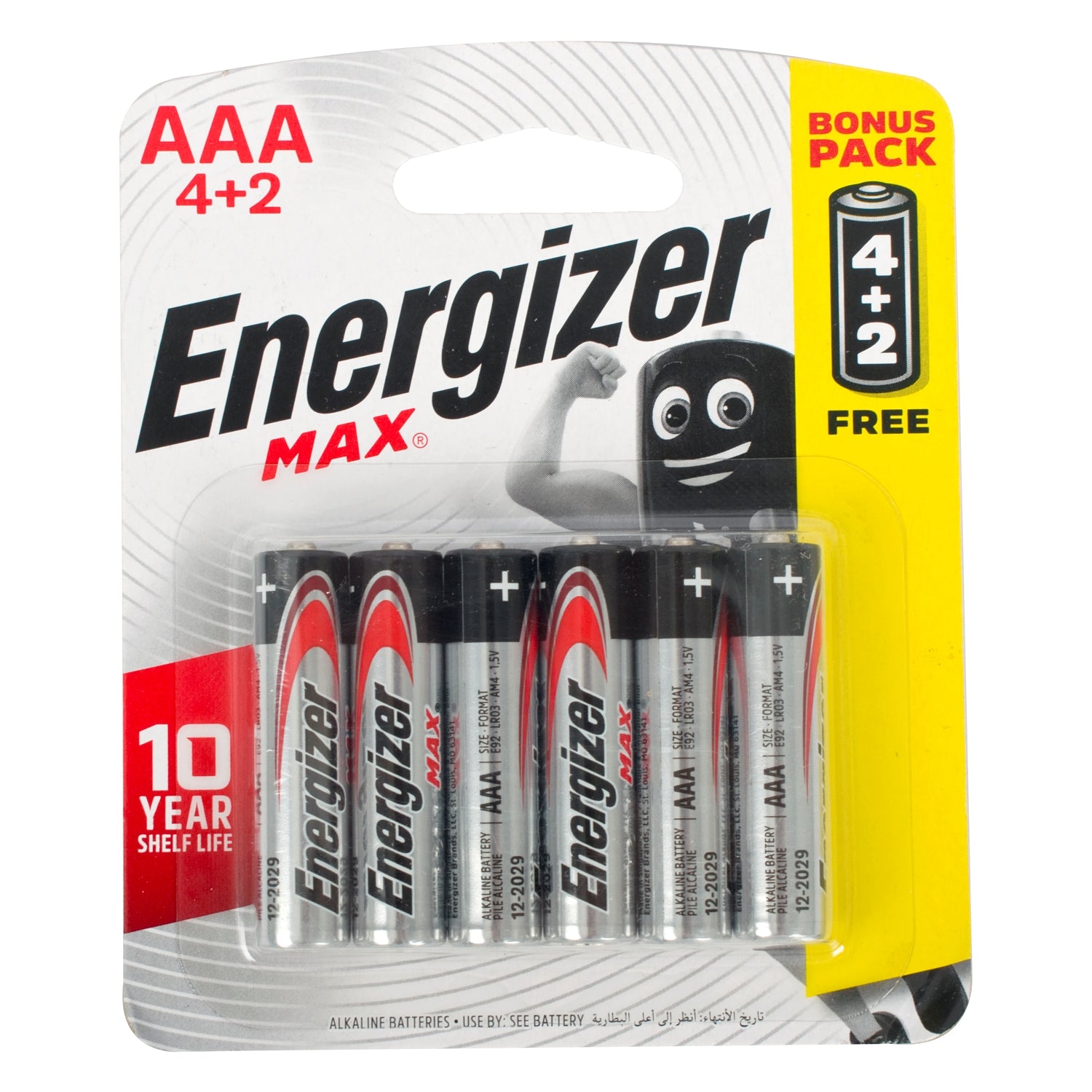 Energizer Max Aaa 6 Pack 4+2 Free