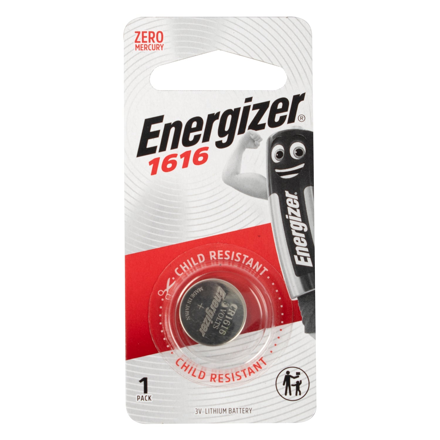 Energizer 1616 3 V Lithium Coin Battery (1 Pack) (Moq 12)