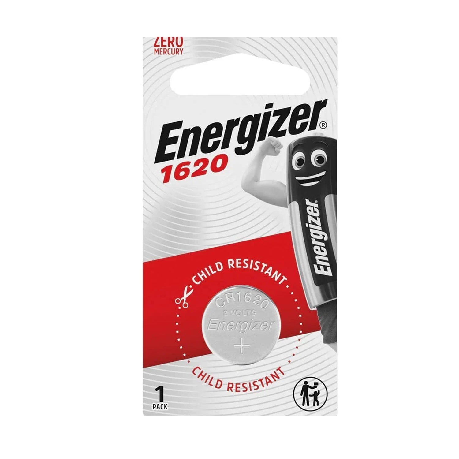 Energizer 1620 3 V Lithium Coin Battery 1 Pack (Moq 12)