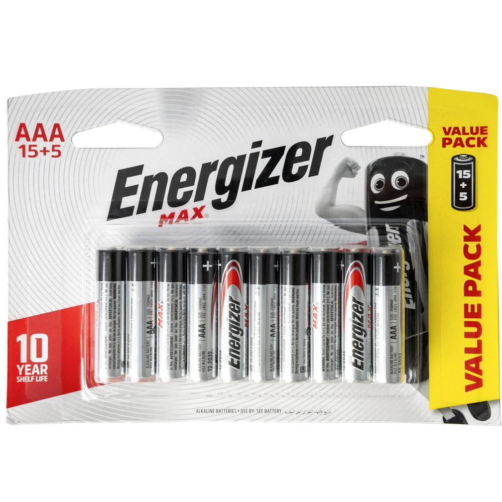 Energizer Max: Aaa 15+5 Free Pack (Moq 12)