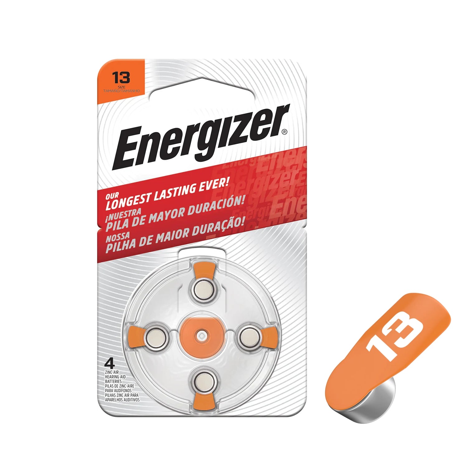 Energizer Hearing Aid Bat 13 Orange 4 Pack (Moq 10)