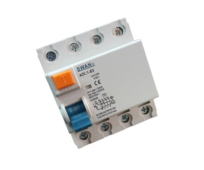 Earth Leakage Rccd Din Rail Mount 25 A 4 P 30m A El Adl1 63 6425