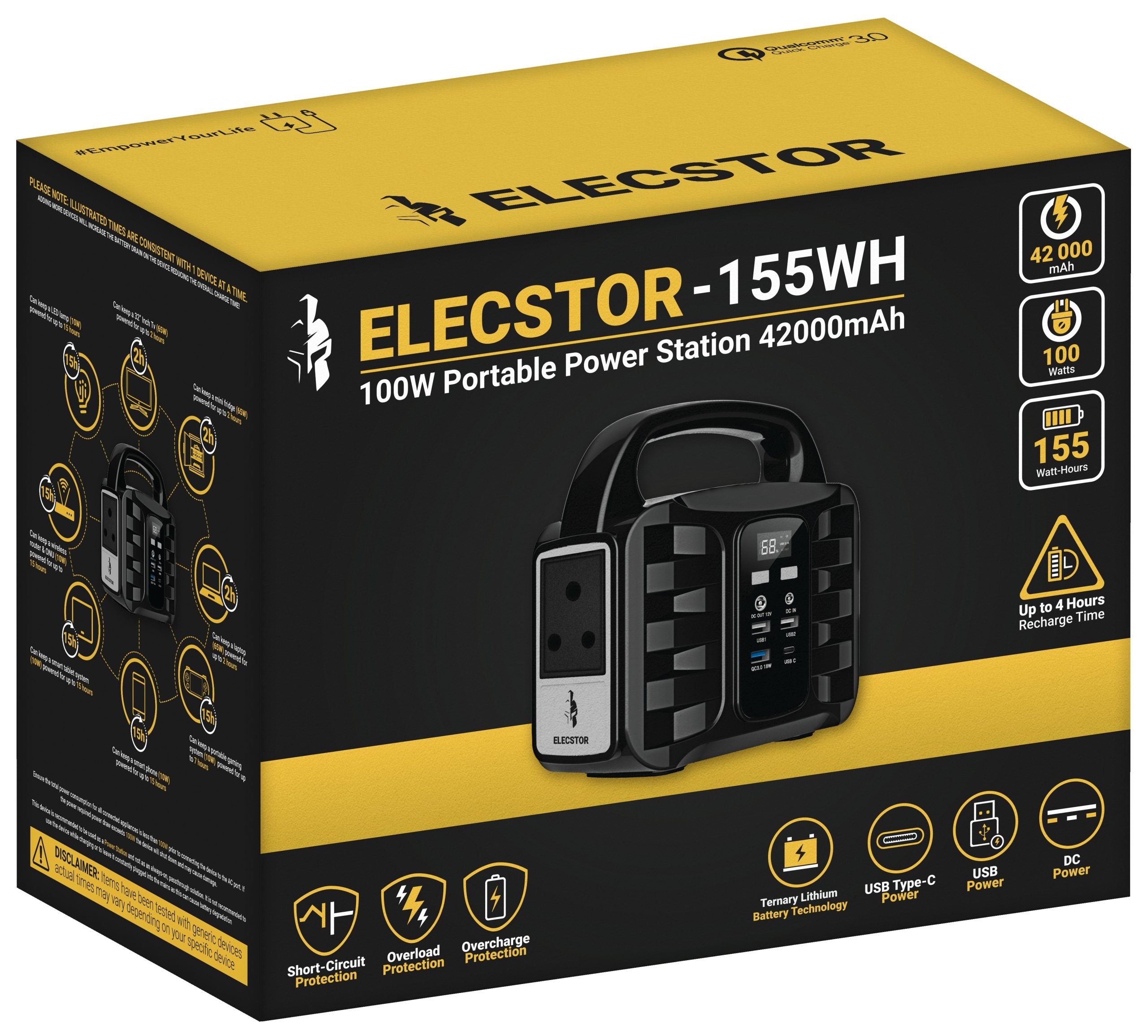 Elecstor - 100W - Portable Power Supply - 42000mAh -Packshot