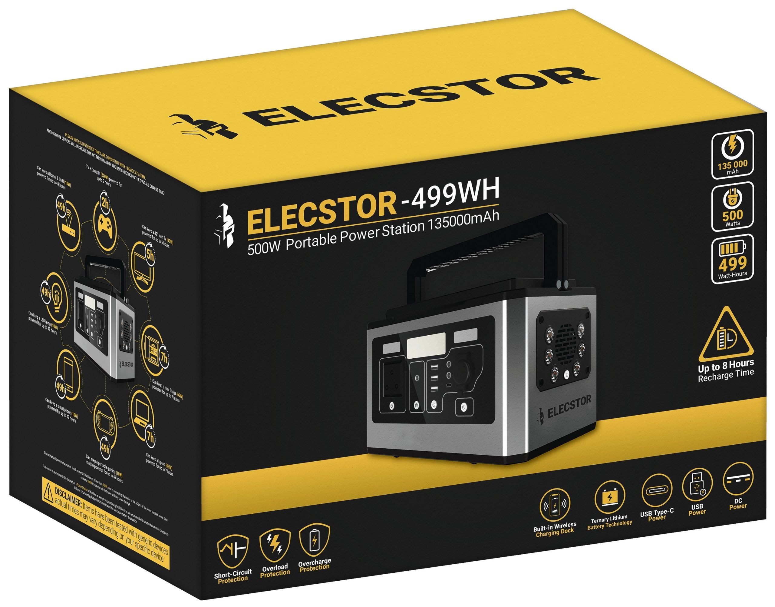 Elecstor - 500W - Portable Power Supply - 135000 mAh