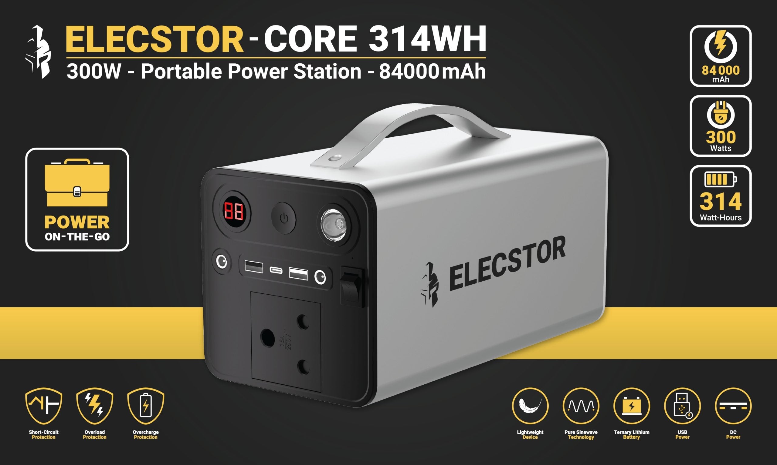 Elecstor - ELE-Core - 300W - PPS - 80000mAh - 314WH - Front